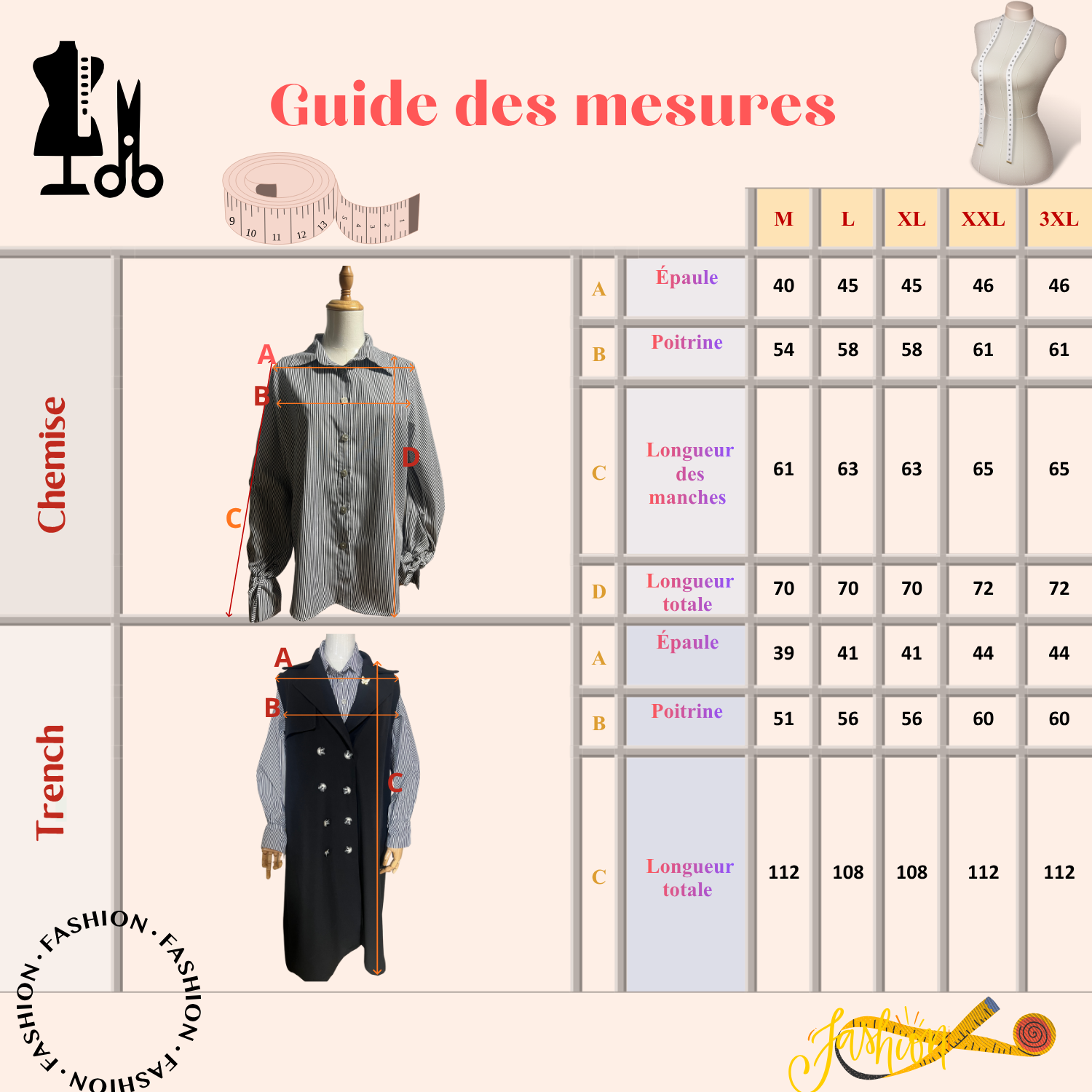 Trench noir et chemise rayée